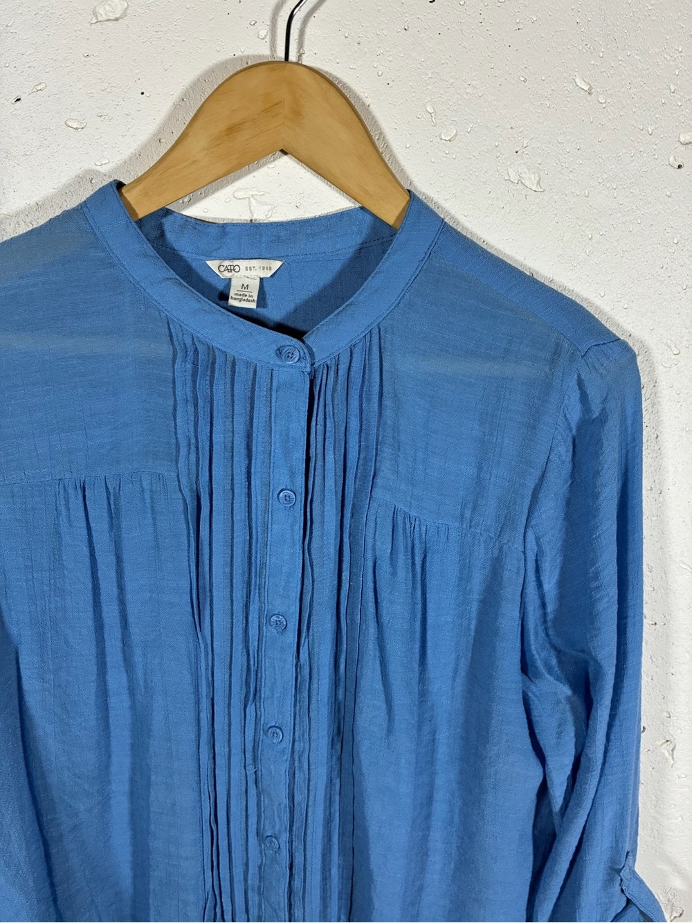 CATO Pintuck Front Button Blouse